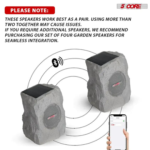 Altavoz Bluetooth para exteriores en forma de roca, energía portátil