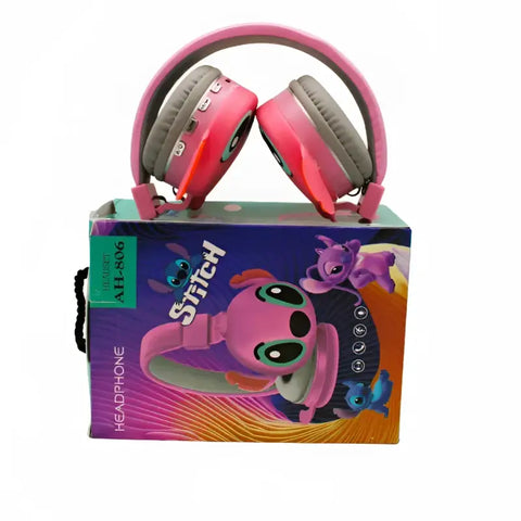 auriculares stich rosa con caja