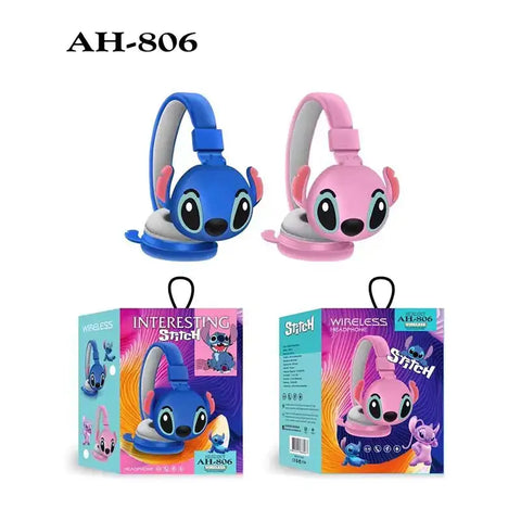Auriculares Bluetooth Stitch para niños con diseño Kawaii y packaging de electrónica
