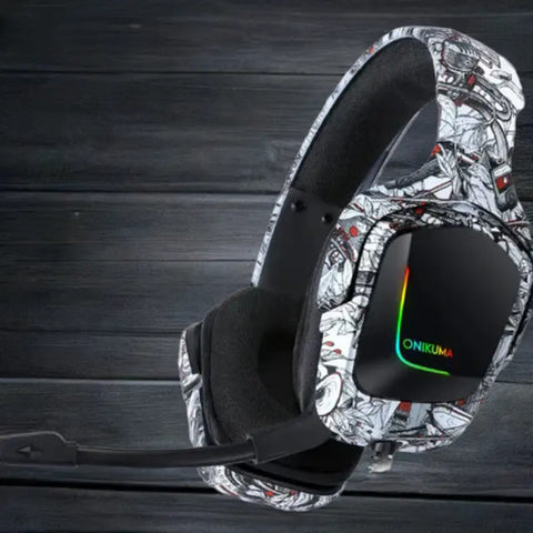 Auriculares para juegos ONIKUMA K20 con micrófono y luz RGB integrada