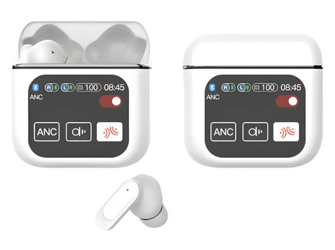 Auriculares inalámbricos Bluetooth PureSound 54 con controles ANC en un elegante estuche