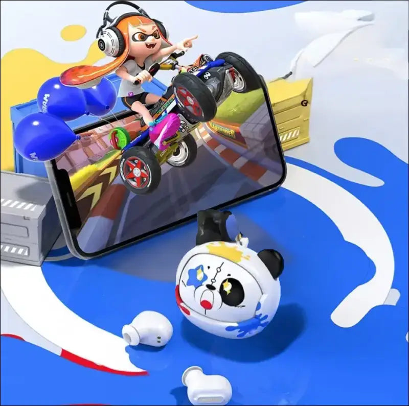 Auriculares inalámbricos Onikuma Panda con diseño de cartoon, ideales para electrónica