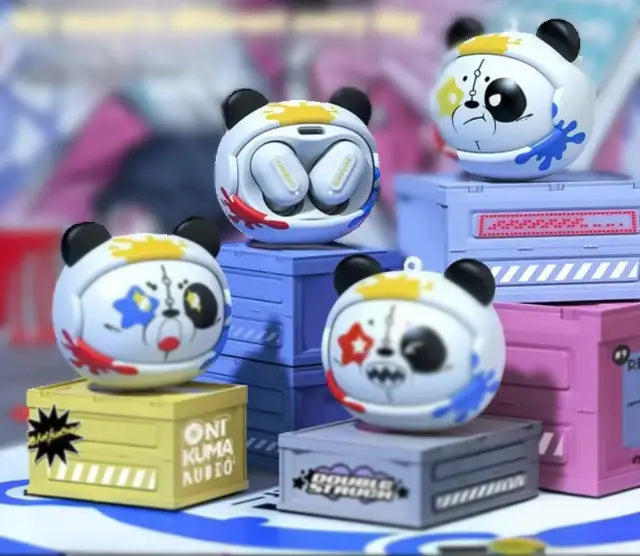 Auriculares inalámbricos Onikuma Panda con estuche de carga en tema de panda