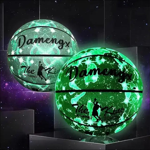 Balón de baloncesto verde que brilla en la oscuridad con diseño Damengx y envío gratis