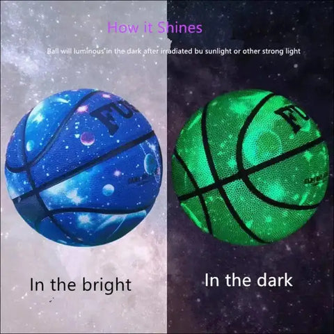 Balón de baloncesto que brilla en la oscuridad con diseño galáctico, envío gratis