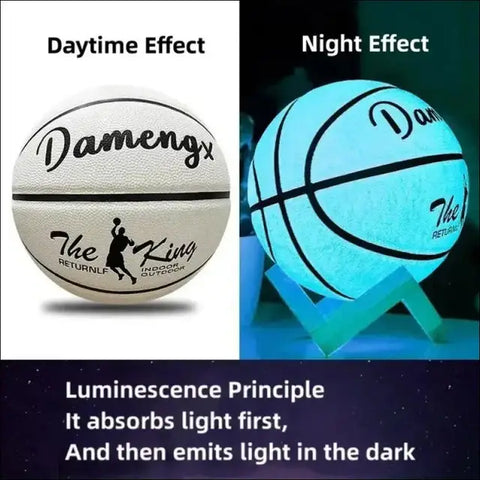 Balón de baloncesto que brilla en la oscuridad, azul de noche, envío gratis