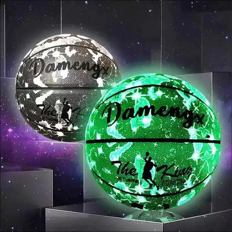Balones de baloncesto verdes que brillan en la oscuridad con envío gratis y diseño estelar