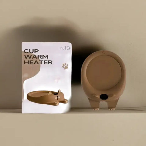 Calentador de taza eléctrico con forma de gato para mantener bebidas calientes