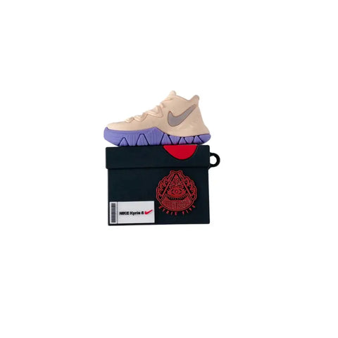 Funda de zapatilla beige y morada para tus Apple AirPods Pro, estilo sneaker case