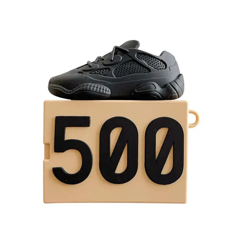 Funda de zapatilla negra para Apple AirPods Pro con 500 grabado, ideal para tu sneaker case