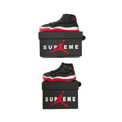 Funda de zapatilla negra y roja para tu Apple AirPods Pro, estilo sneaker case
