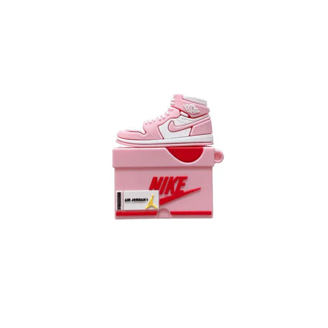 Funda de zapatilla rosa y blanca para Apple AirPods Pro, con caja de zapato