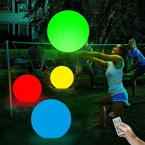 Juego de voleibol iluminado con Esfera Luminosa Flotante y control remoto en playa LED