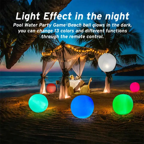 Esfera luminosa flotante con control remoto y pilas CR2032 en playa LED