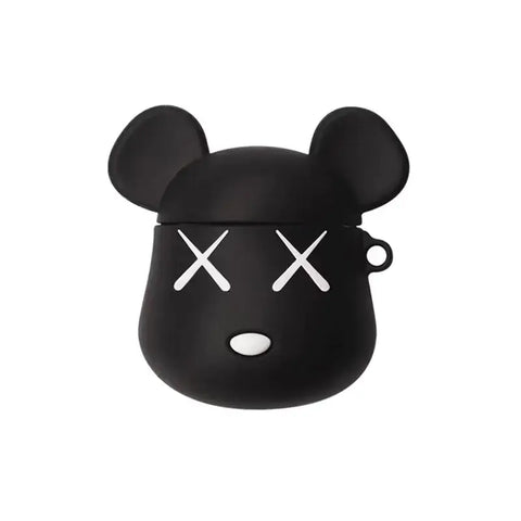 Funda BearGuard de alta calidad para Apple AirPods en estilo cartoon negro