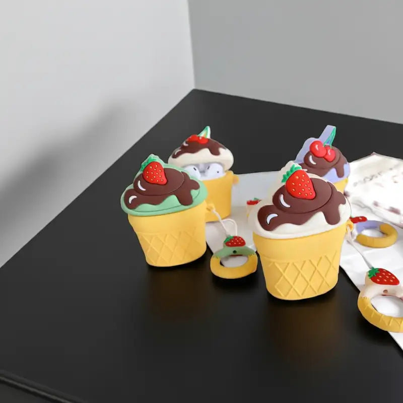 Funda de silicona para AirPods 1/2 con diseño de helado, protección antigolpes, ideal para electrónica y audio