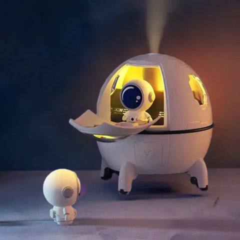 Humidificador Cápsula Espacial con Luz LED y diseño de cohete para electronica y audio