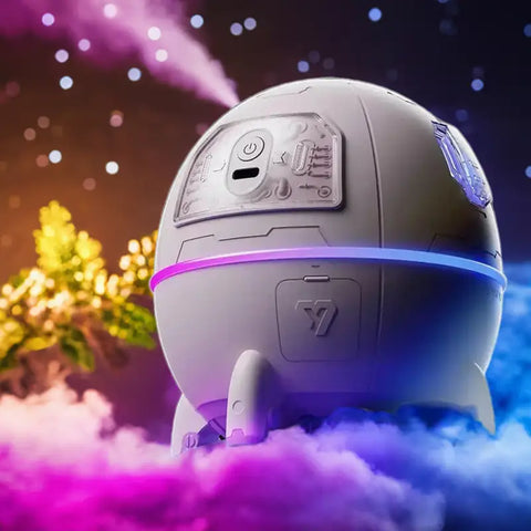 Humidificador capsula espacial con iluminación LED y luz colorida, electrónica portátil