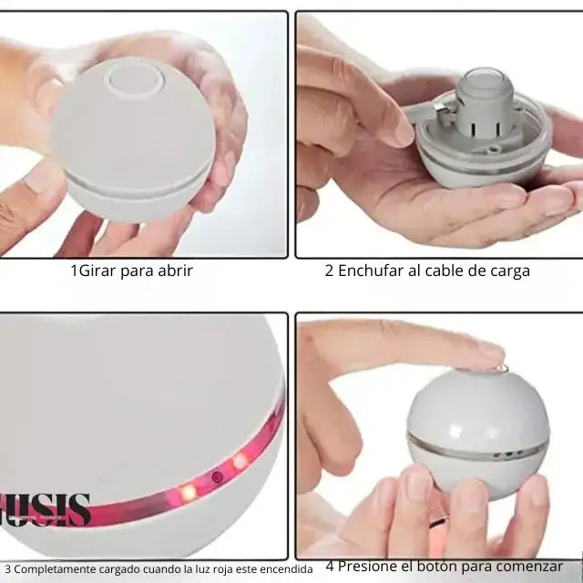 Dispositivo esférico con instrucciones de carga para Juguete Eléctrico para Gatos