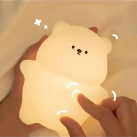 Lámpara Nocturna de Oso con tres luces suaves para la habitación infantil