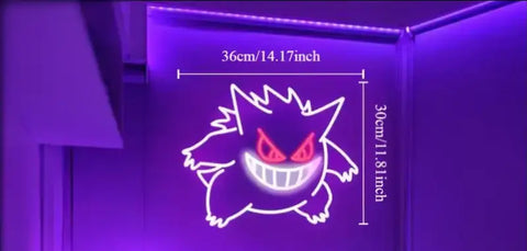 Letrero de Neón de Dibujos Animados Gorgon con iluminación LED y dimensiones mostradas