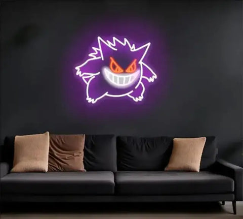 Letrero de Neón de Dibujos Animados Gorgon con Gengar en Arte Luminoso