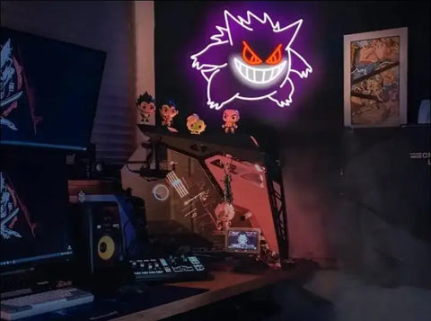 Letrero de Neón de Dibujos Animados Gorgon con iluminación LED de Gengar colorido