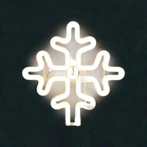 Lámpara iluminada en forma de copo de nieve de neón LED para decoración moderna