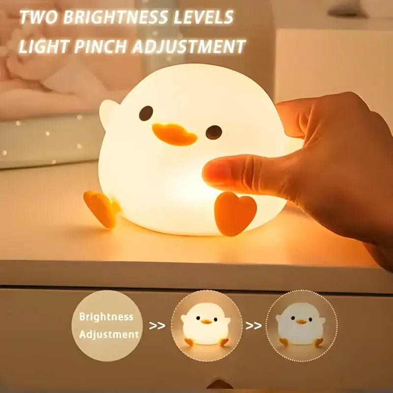Luz de noche pato con ajuste de brillo para un ambiente acogedor