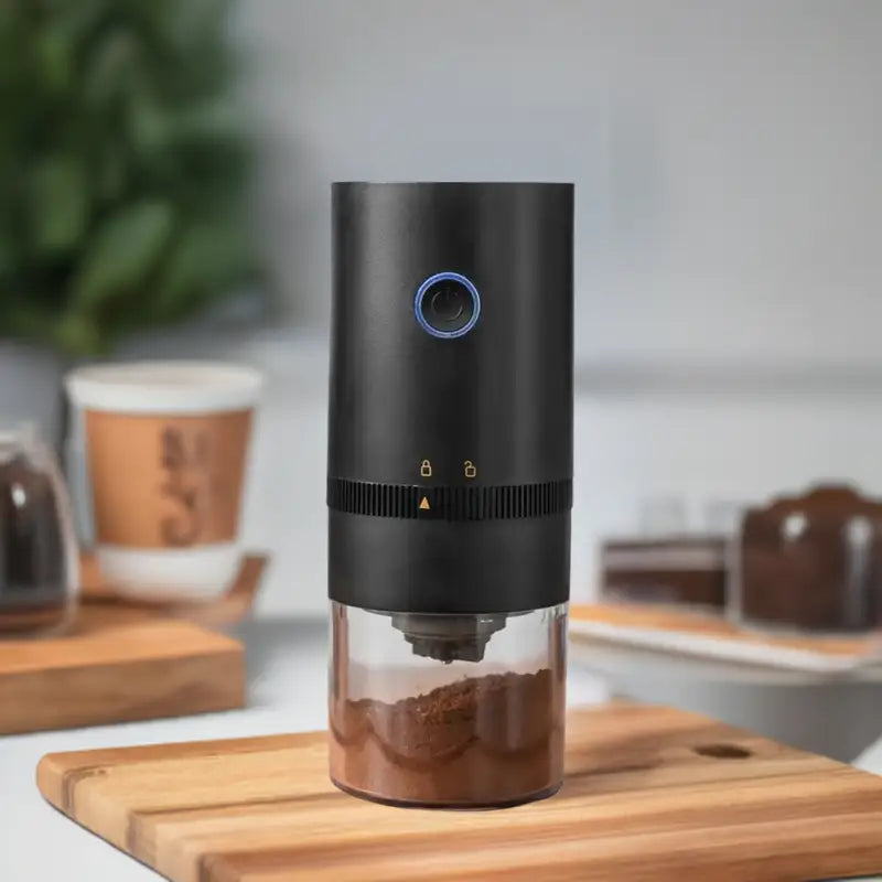 Molinillo de café eléctrico negro para preparar café de forma eficiente