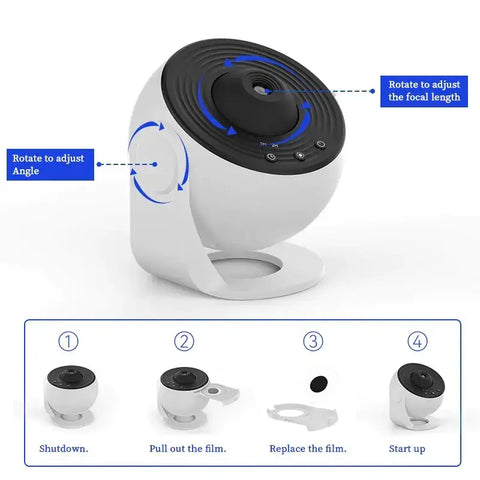 Proyector Estelar - 12 in 1 Projector / Usb Plug - Proyector de galaxia con luz nocturna