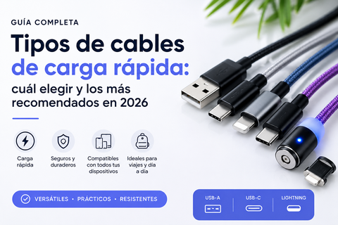 Tipos de cables de carga rápida: cuál elegir y los más recomendados en 2026