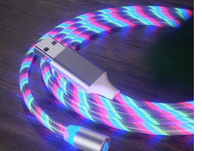 Cable magnético LED con luz LED que permite cargar rápidamente y de forma versátil.