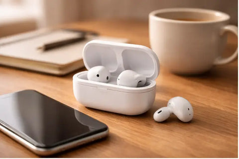 Auriculares bluetooth apple airpods pro blancos en estuche de carga abiertos mostrando calidad precio óptima en 2026