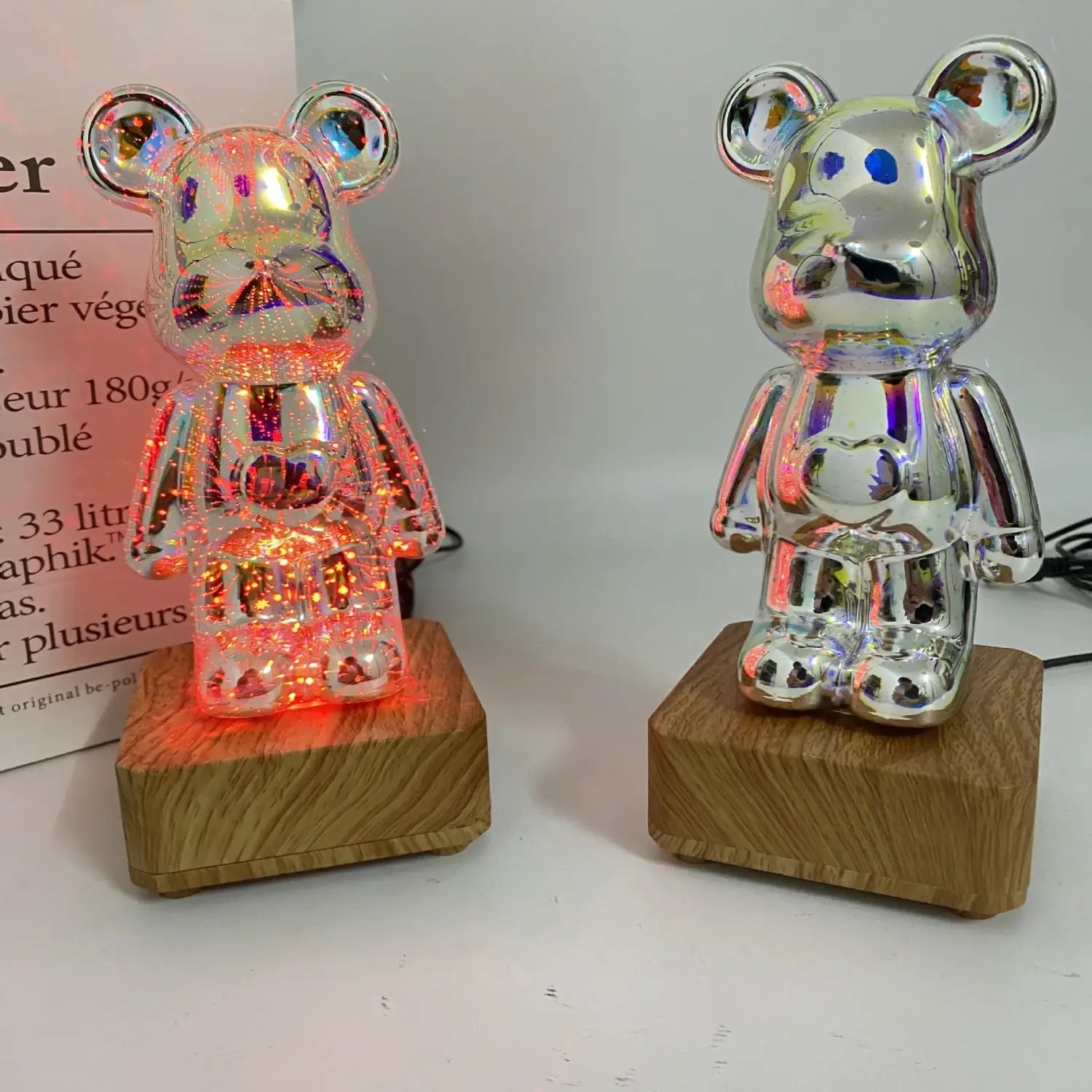 Lámpara LED de vidrio Bearbrick con fuegos artificiales RGB 3D ENVÍO GRATIS