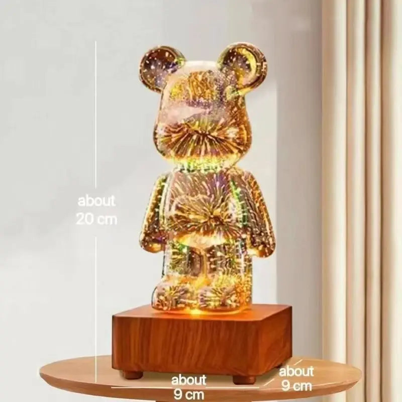 Lámpara LED de vidrio Bearbrick con fuegos artificiales RGB 3D ENVÍO GRATIS