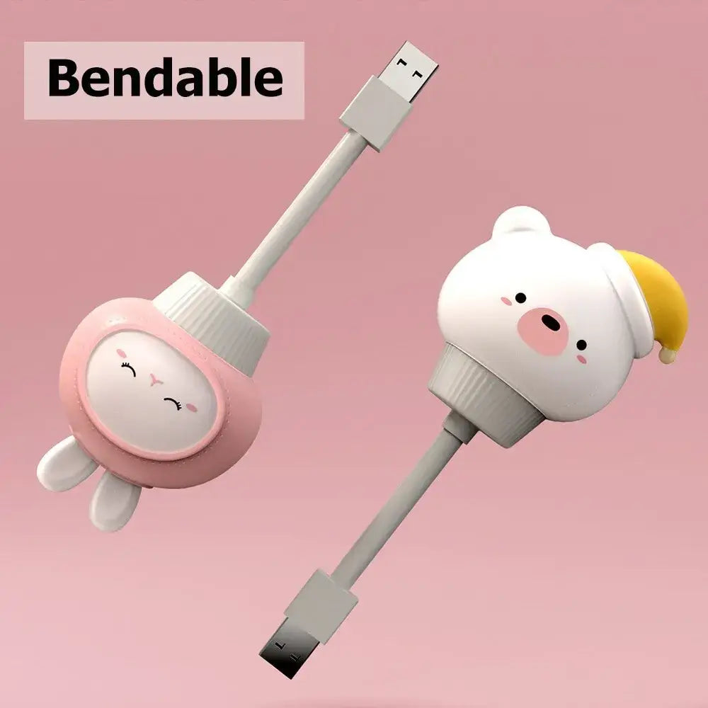 Lámpara de noche LED USB para niños linda lámpara de noche de dibujos animados oso pollito gatito control remoto