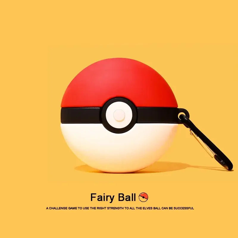 Funda Poke Ball para Airpods Bonita funda de anime con dibujos animados en 3D para Airpods,Funda de silicona suave