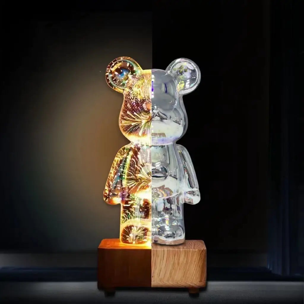 Lámpara LED de vidrio Bearbrick con fuegos artificiales RGB 3D ENVÍO GRATIS