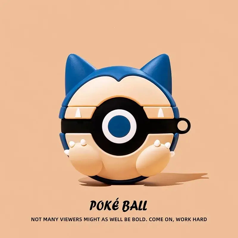 Funda Poke Ball para Airpods Bonita funda de anime con dibujos animados en 3D para Airpods,Funda de silicona suave