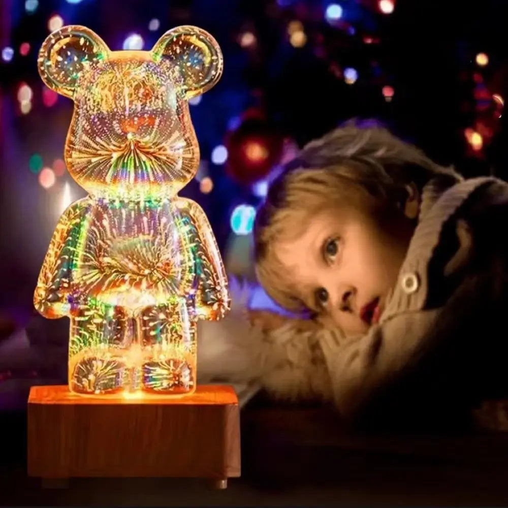 Lámpara LED de vidrio Bearbrick con fuegos artificiales RGB 3D ENVÍO GRATIS