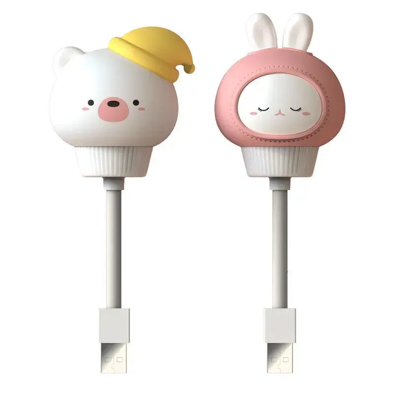 Lámpara de noche LED USB para niños linda lámpara de noche de dibujos animados oso pollito gatito control remoto