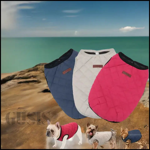 Vestis para mascotas en azul marino, blanco y rosa, cálido abrigo cómodo para otoño/invierno