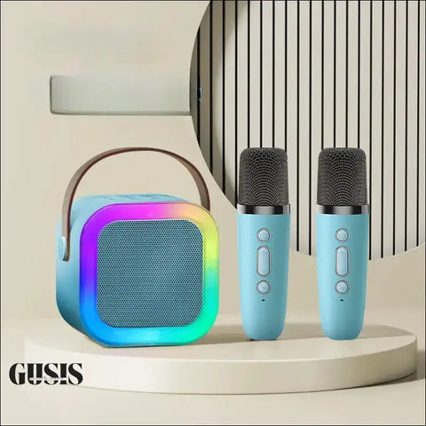 Altavoz Bluetooth con micrófono azul para audio de alta calidad
