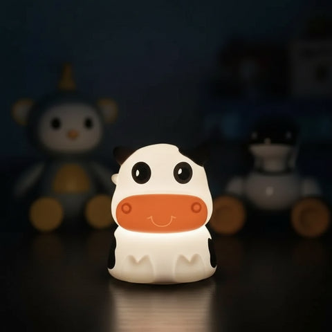Altavoz Bluetooth Cow con lámpara LED, vaca cute de silicona suave