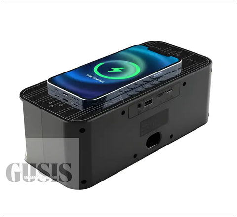 Altavoz Bluetooth Externo con Luz Colorida y Cargador Inalámbrico Dual - Altavoz portatil multifuncion