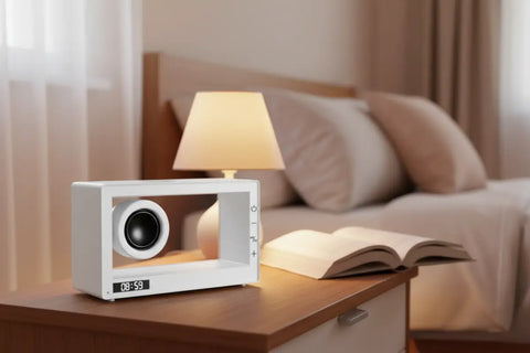 Altavoz Bluetooth Transparente M9 con diseño minimalista y display 08:59