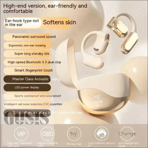 Auriculares Bluetooth de Alta Calidad – Elegancia y Sonido Excepcional ENVIO GRATIS - Beige M62 - Auriculares Bluetooth