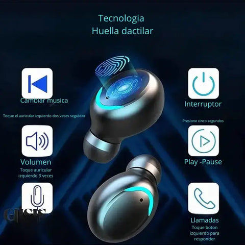 Auriculares inalámbricos Bluetooth F9 TWS 5.1 con controles táctiles en electrónica