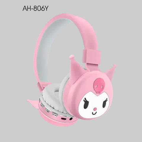 Auriculares Bluetooth Kuromi con diseño de personaje rosa para niños KUROMI AH-806Y